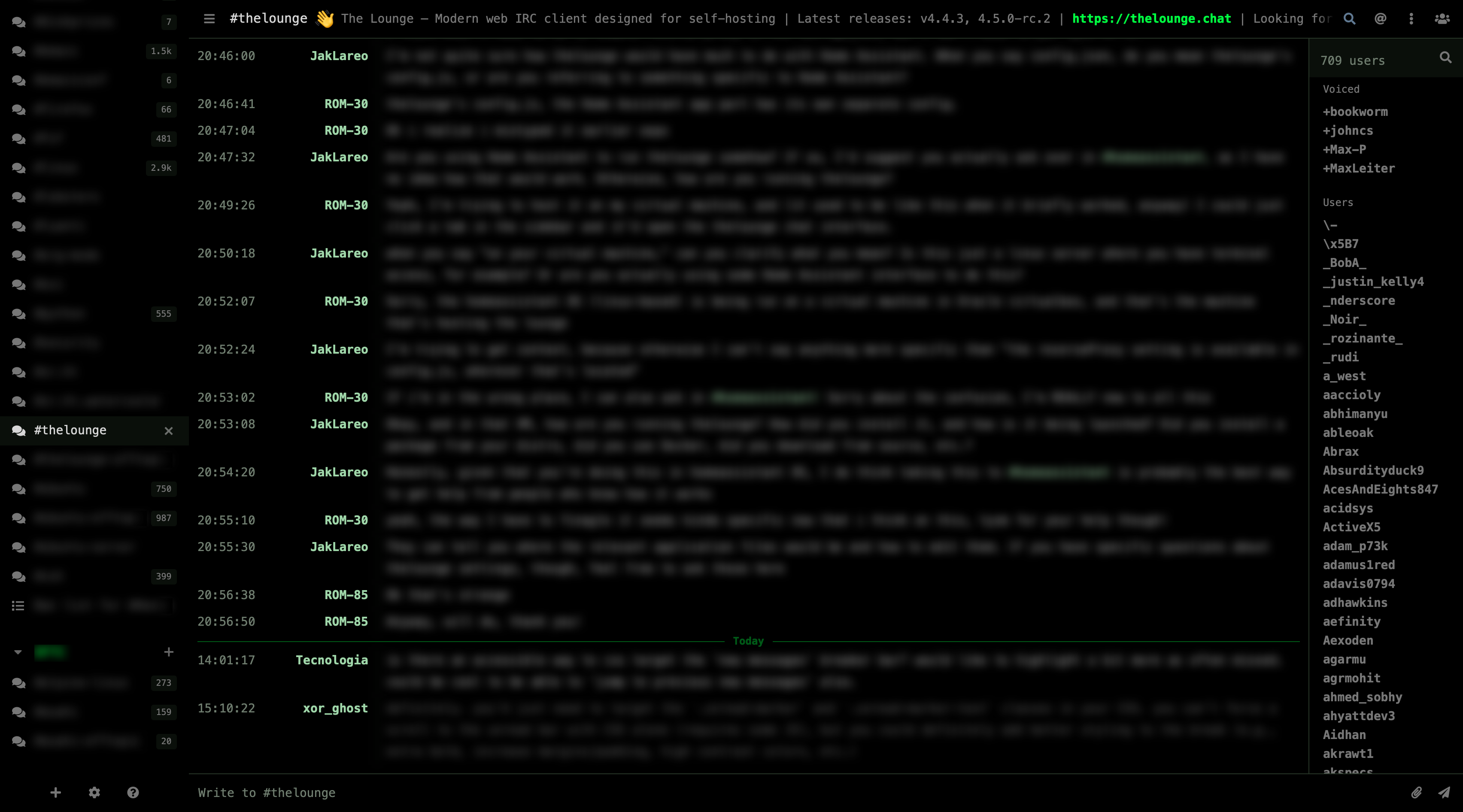 Screenshot of the Crypto theme for The Lounge